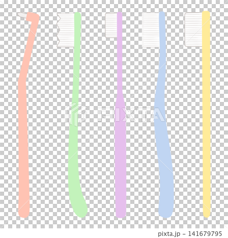 歯ブラシのイラスト 5種類セット 歯ブラシのイラスト 5種類セット 141679795