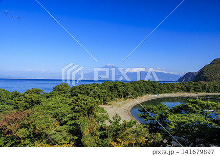 西伊豆から見た駿河湾と富士山 141679897
