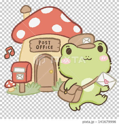 Cute Kawaii Chibi Frog Mail Carrier Delivering a Love Letter Outside a Cozy Mushroom Post Office Cottagecore Clipart Illustration Cute Kawaii Chibi Frog Mail Carrier Delivering a Love Letter Outside a Cozy Mushroom Post Office Cottagecore Clipart Illustration 141679996