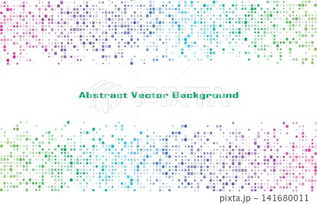 Halftone vector background with pixelated square patterns. Abstract digital mosaic textures. Colorful and monochrome geometric dot frames 141680011