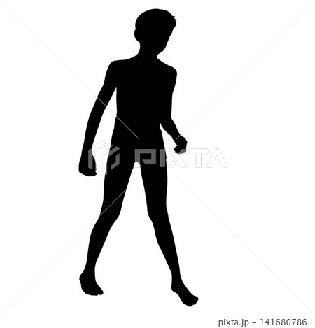 a boy walking body silhouette vector 141680786