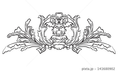 Horizontal vintage design element hand drawing ornament vector 141680902