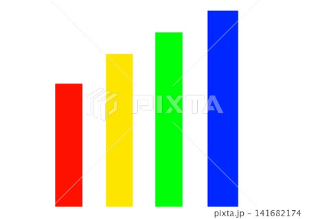 Colorful vertical bar chart representing business growth data Colorful vertical bar chart representing business growth data 141682174