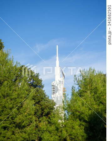 Cityscape in Batumi. Skyscraper with a Ferris wheel. High building Cityscape in Batumi. Skyscraper with a Ferris wheel. High building 141682501
