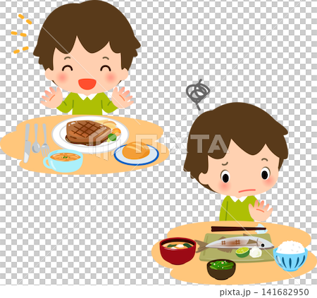 洋食が好きで和食を嫌がる男の子 141682950