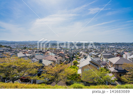 高台から見た菊川市の街並み(静岡県) 高台から見た菊川市の街並み(静岡県) 141683089