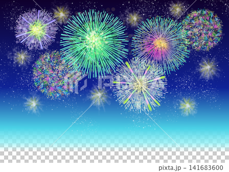 Fireworks, sparkling starry sky 141683600