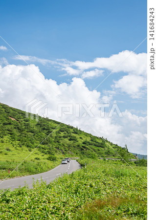 爽やかな夏の高原道路 爽やかな夏の高原道路 141684243