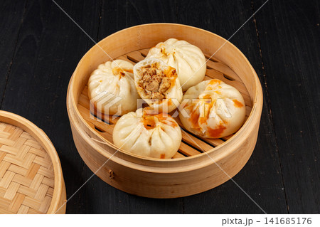 steamed Tofu Filled Chinese Bun with Spicy Flavor Filling steamed Tofu Filled Chinese Bun with Spicy Flavor Filling 141685176