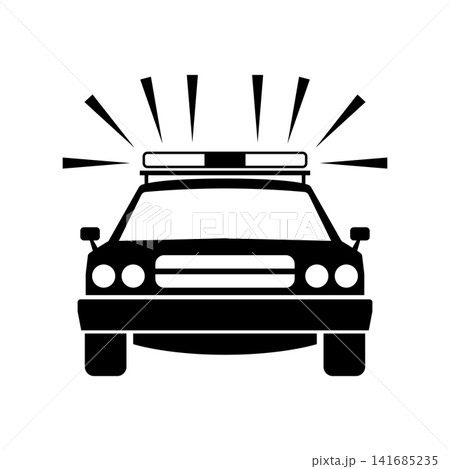 Police Car Silhouette Icon Police Car Silhouette Icon 141685235