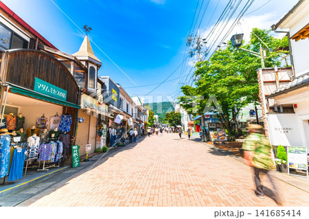 旧軽井沢のメインストリート 盛夏の旧軽井沢銀座通り 旧軽井沢のメインストリート 盛夏の旧軽井沢銀座通り 141685414