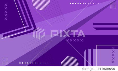 Modern Purple Geometric Abstract Background with Gradient Shapes Vector Illustration 141686050