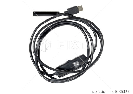 USB endoscope inspection camera with coiled cable and control module USB endoscope inspection camera with coiled cable and control module 141686328