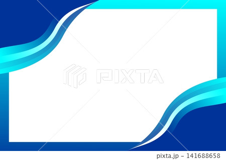 Blue Wave Frame Border Background Vector, Abstract Corporate Design Template Illustration Blue Wave Frame Border Background Vector, Abstract Corporate Design Template Illustration 141688658