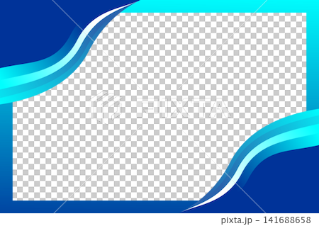 Blue Wave Frame Border Background Vector, Abstract Corporate Design Template Illustration Blue Wave Frame Border Background Vector, Abstract Corporate Design Template Illustration 141688658