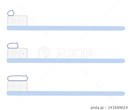 歯ブラシに付ける歯磨き粉の量の比較イラスト 141689024
