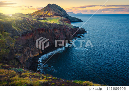 Beautiful bay on the Sao Lourenco peninsula at sunrise, Madeira Beautiful bay on the Sao Lourenco peninsula at sunrise, Madeira 141689406