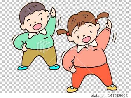 Children doing gymnastics Children doing gymnastics 141689668