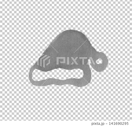 A monochrome drawing of Santa's hat using watercolor markers. A monochrome drawing of Santa's hat using watercolor markers. 141690295