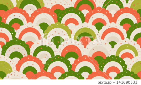 Seamless Pattern Minimal Christmas Scallop Wave Seamless Pattern Minimal Christmas Scallop Wave 141690333