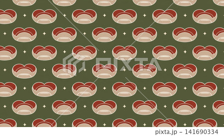 Seamless Pattern Minimal Christmas Scallop Wave Seamless Pattern Minimal Christmas Scallop Wave 141690334