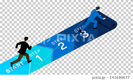An illustration illustrating a step-by-step business roadmap to support businesses and guide them towards success. An illustration illustrating a step-by-step business roadmap to support businesses and guide them towards success. 141690677