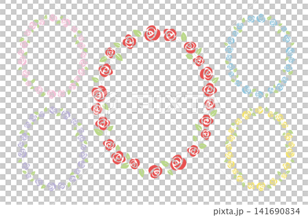 玫瑰花橢圓形相框套裝 141690834