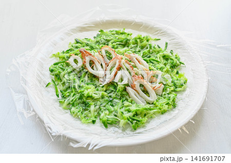 レンジで簡単ズッキーニのお好み焼き風 141691707