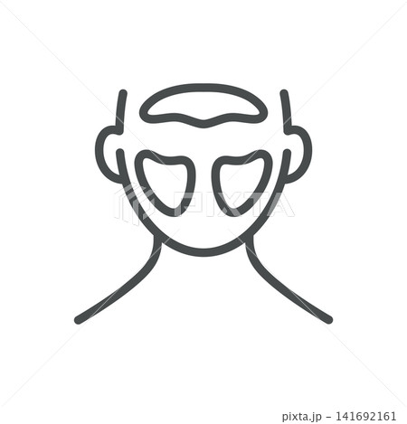Rosacea on Face Line Icon. Facial Redness and Inflamed Cheeks Dermatology Symbol. Editable Stroke Vector Illustration. Rosacea on Face Line Icon. Facial Redness and Inflamed Cheeks Dermatology Symbol. Editable Stroke Vector Illustration. 141692161