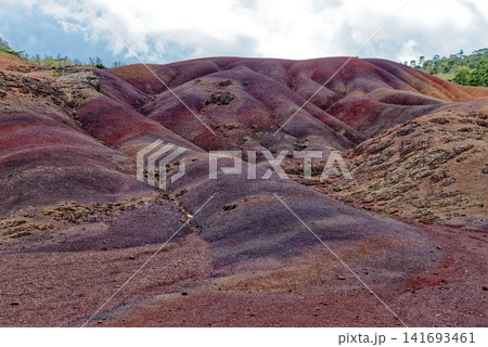 The Famous Seven Coloured Earths Volcanic Dunes in Chamarel, Mauritius 141693461