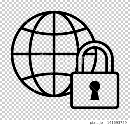 Network and padlock security icon 141693729