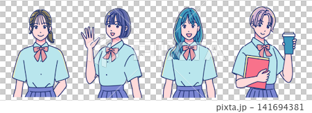 Anime-style high school girl Anime-style high school girl 141694381