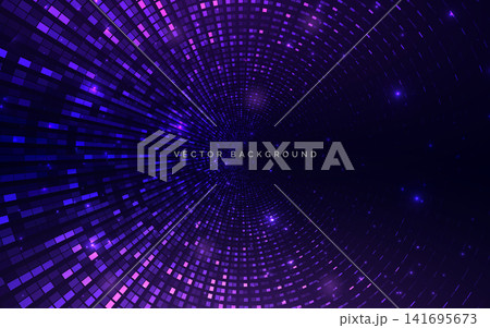 Technology futuristic square blue and purple glowing background. 141695673