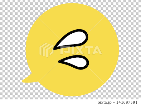 Simple illustration of a cold sweat mark and speech bubble (yellow) Simple illustration of a cold sweat mark and speech bubble (yellow) 141697391