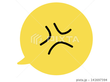 シンプルな怒りマークとふきだしのイラスト 黄色 シンプルな怒りマークとふきだしのイラスト 黄色 141697394