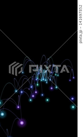 光る点のネットワークが弧を描く 光る点のネットワークが弧を描く 141697852