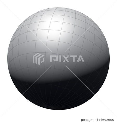 グリッド線のある球体、白背景に孤立 グリッド線のある球体、白背景に孤立 141698600