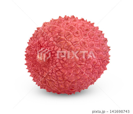 pink single lychee isolated on white background. pink single lychee isolated on white background. 141698743