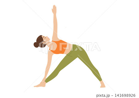 Young woman performing Triangle Pose Trikonasana 141698926
