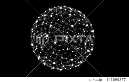 球体ネットワークと光る点 球体ネットワークと光る点 141699277