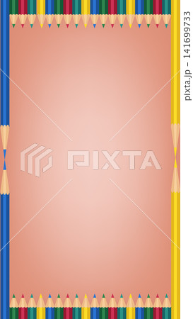Creative top and bottom colored pencils border frame template for back to school education poster kids certificate paper design layout Creative top and bottom colored pencils border frame template for back to school education poster kids certificate paper design layout 141699733