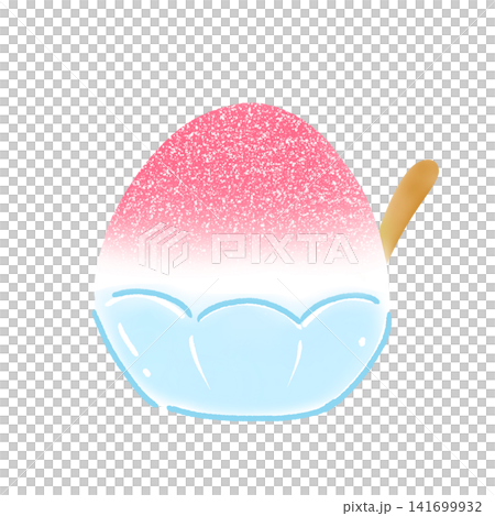 Cute and fluffy shaved ice illustration with strawberry syrup, strawberry flavor. Cute and fluffy shaved ice illustration with strawberry syrup, strawberry flavor. 141699932