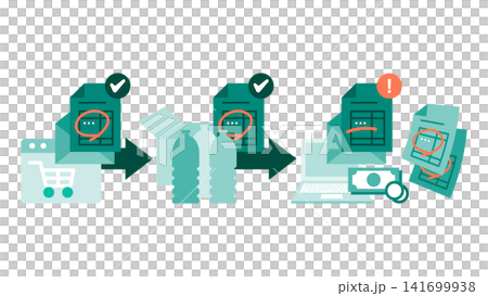 An illustration of a workflow that uses AI to automatically match purchase orders, delivery slips, and invoices. An illustration of a workflow that uses AI to automatically match purchase orders, delivery slips, and invoices. 141699938