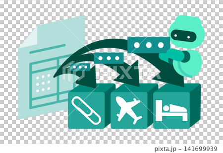 An illustration showing AI automatically categorizing consumables and transportation expenses in an invoice by account. An illustration showing AI automatically categorizing consumables and transportation expenses in an invoice by account. 141699939
