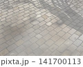 木漏れ日の影が映る石畳の背景素材 141700113