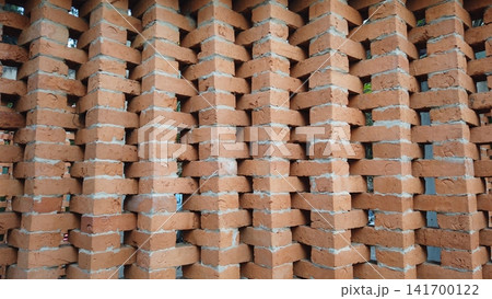Modern Terracotta Brick Jali Pattern with Openwork Design Modern Terracotta Brick Jali Pattern with Openwork Design 141700122