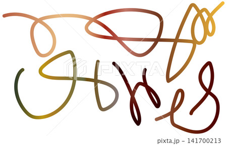 Multicolor scribbled line art with metallic gradient texture on simple white background. Multicolor scribbled line art with metallic gradient texture on simple white background. 141700213