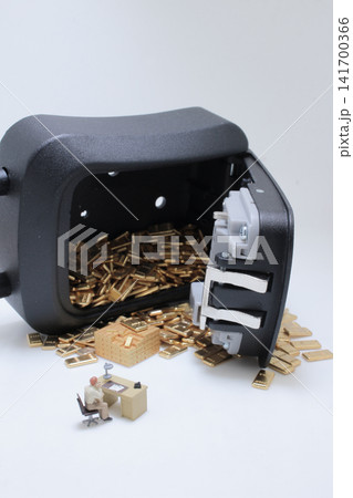 Gold bullion in safe with desk Gold bullion in safe with desk 141700366