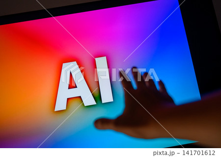 AIの文字に触れる手 AIの文字に触れる手 141701612