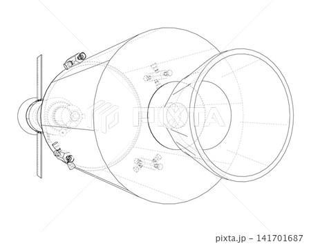 illustration of a rocket engine nozzle. Vector illustration of a rocket engine nozzle. Vector 141701687